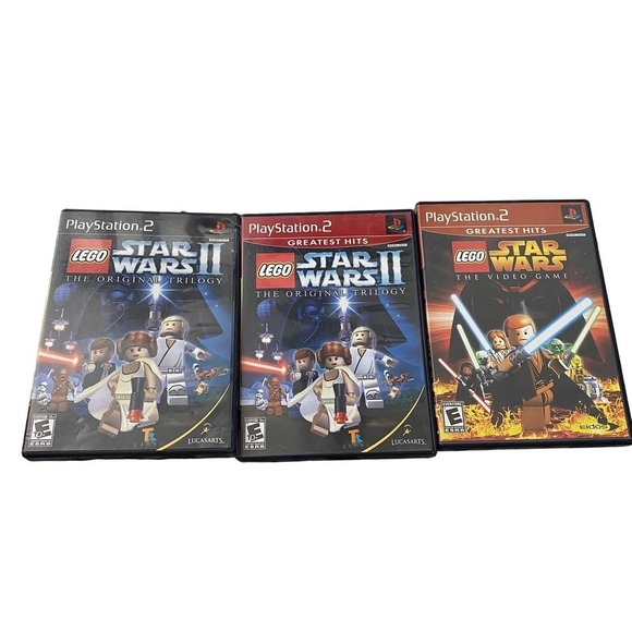 PlayStation 2 Game Bundle Lot Lego Star Wars Trilology II/Greatest Hits Original